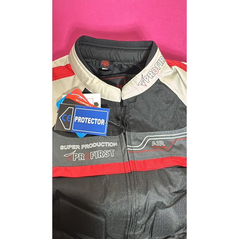 ProFirst Riding Jacket L Armor Black Gray Red Protective New - Picture 4 of 9